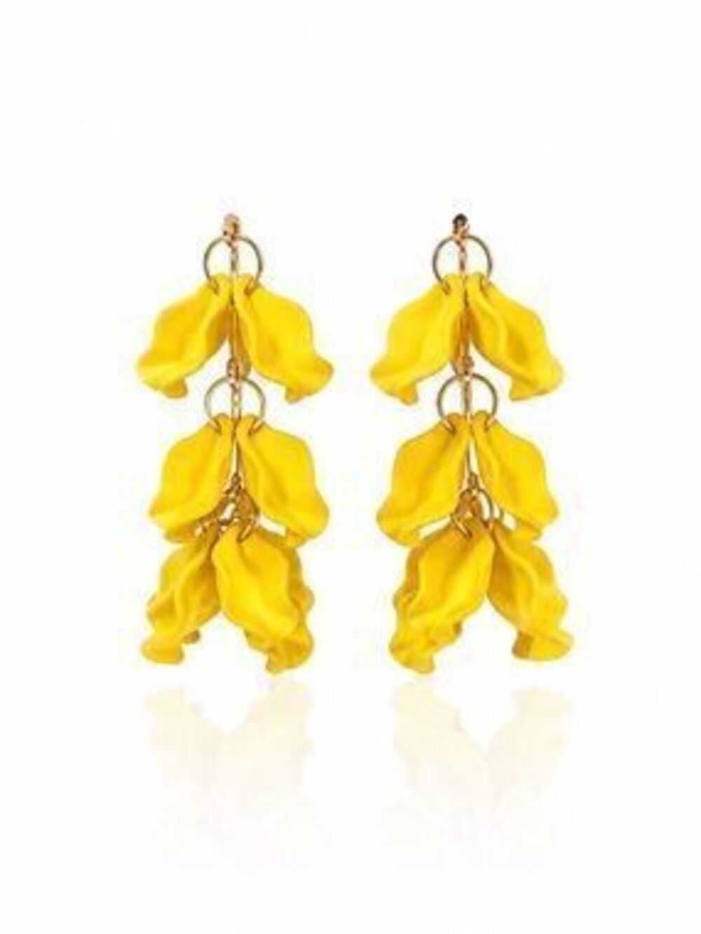 Yellow Petal Drop Earrings
